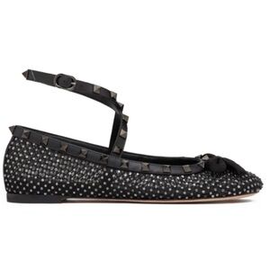 Valentino Garavani Black Studded Flats size 39